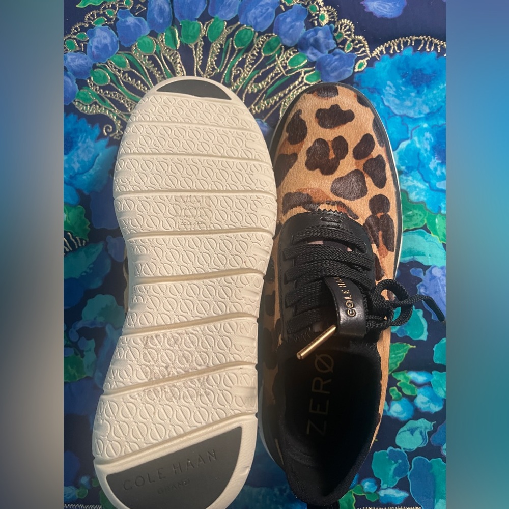 CLEARANCE - ANY 2 PAIRS OF SHOES $35 Cole Haan Leopard flats with real fur. 6.5